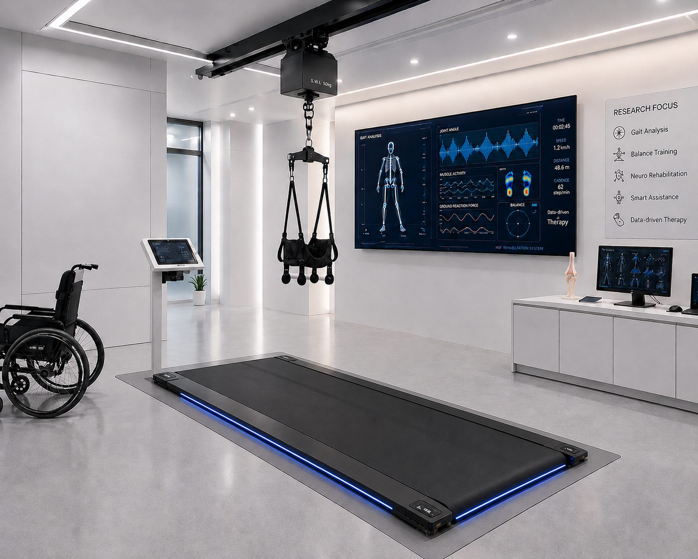 KIMSLAB KUT custom robotic gait analysis and rehabilitation research platform